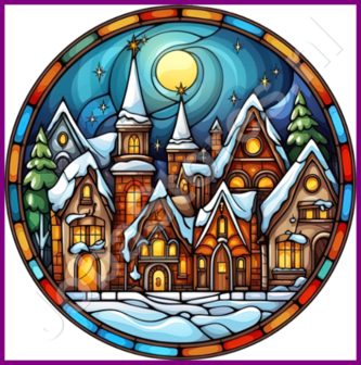 Diamond Painting Stained Glass Christmas Village - Shop now - JobaStores