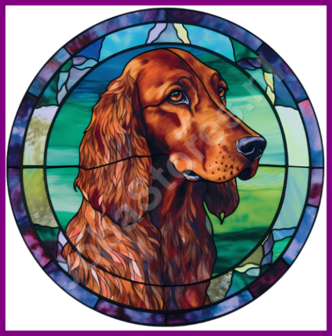 Diamond Painting Glas in lood Hond - Ierse Setter