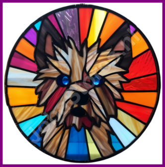 Diamond Painting Glas in lood Hond - Cairnterrier