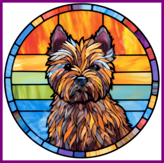 Diamond Painting Glas in lood Hond - Cairnterrier