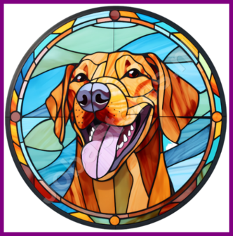 Diamond Painting Glas in lood Hond - Rhodesian Ridgeback