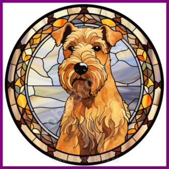 Diamond Painting Glas in lood Hond - Airedaleterrier