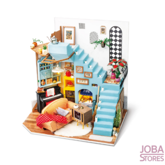 Miniature self-build house Rolife Joy&#039;s peninsula living room