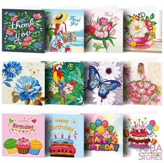 Diamond Painting Greeting Cards Set 004 (12 pieces)