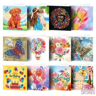 Diamond Painting Greeting Cards Set 006 (12 pieces)