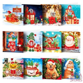 Diamond Painting Christmas Cards set 11 (12 pieces)