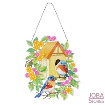 Diamond Painting Hanging Ornament Birds with Birdhouse (25cm)