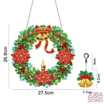 Diamond Painting Christmas Wreath with lighting 003 (Christmas stocking)