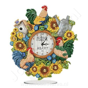 Diamond Painting Clock Roosters