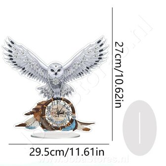 Diamond Painting Clock White Owl