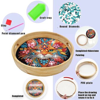 Diamond Painting Wooden Tray Round TP021-2 (25cm)