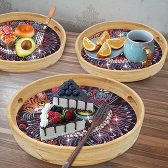 Diamond Painting Wooden Tray Round TP022-1 (21cm)