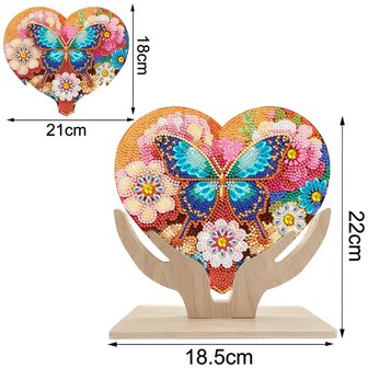 Diamond Painting Wooden Heart 004