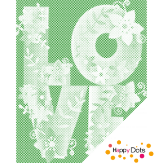 HappyDots DOT Painting Mandala Love 30x40cm - Stippelschilderij Groen