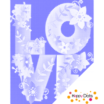 HappyDots DOT Painting Mandala Love 30x40cm - Stippelschilderij Blauw