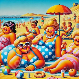 Diamond Painting Chubby Ladies 102 - Beach