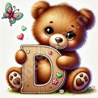 Diamond Painting Bear Letter D