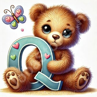 Diamond Painting Bear Letter Q