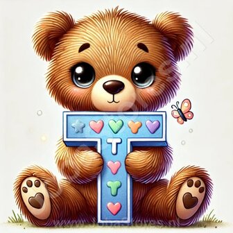 Diamond Painting Bear Letter T