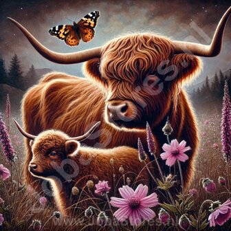 Diamond Painting Two Scottish Highlanders 01