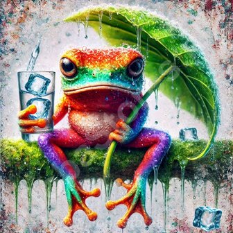 Diamond Painting Frog in the rain