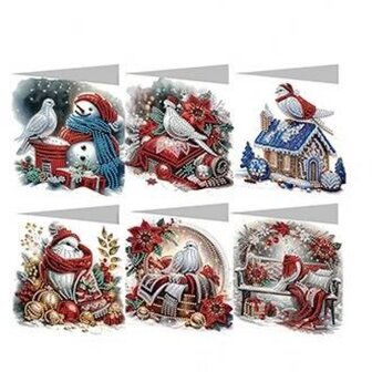 Diamond Painting Christmas Cards Set 16 (6 pieces)