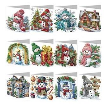 Diamond Painting Christmas Cards Set 19 (12 pieces)