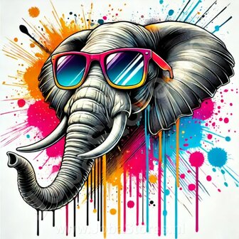 Diamond Painting Elephant with sunglasses