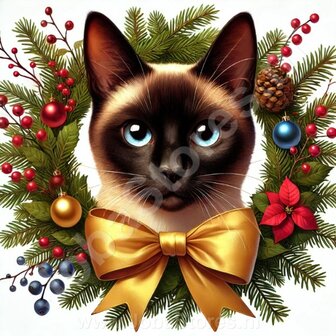 Diamond Painting Christmas Wreath - Siamese