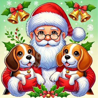 Diamond Painting Santa Claus with Beagle