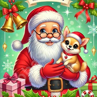 Diamond Painting Santa Claus with Chihuahua