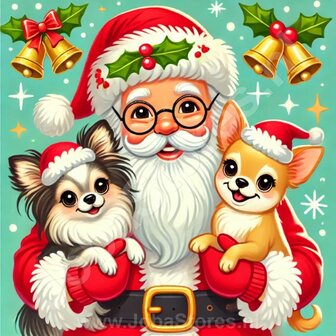 Diamond Painting Santa Claus with Chihuahuas