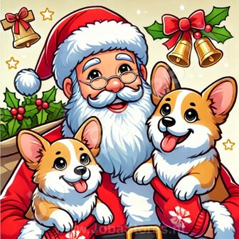 Diamond Painting Santa Claus with Corgi