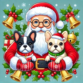 Diamond Painting Santa Claus with French Bulldog