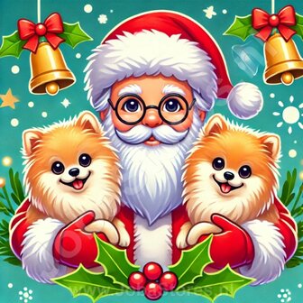 Diamond Painting Santa Claus with Pomeranian