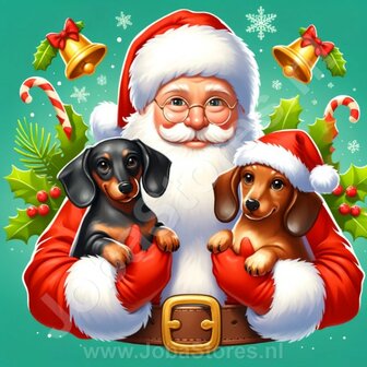 Diamond Painting Santa Claus with Dachshund