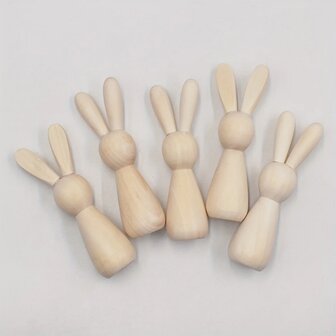 Peg Dolls Rabbit 5 pieces