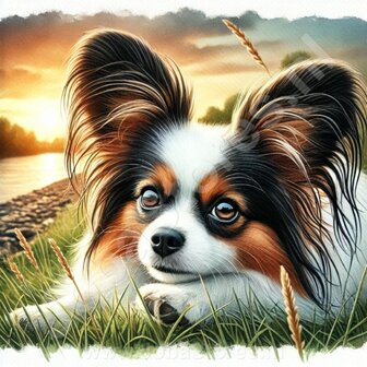 Diamond Painting Papillon Dog