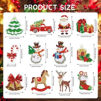 Diamond Painting Keychain Set Christmas YSK159 (12 pieces)