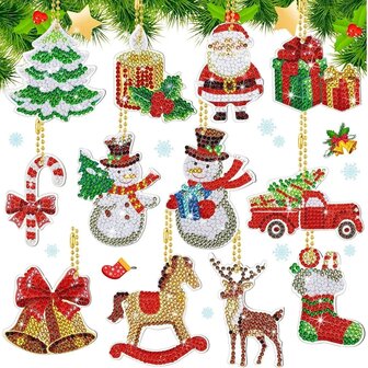 Diamond Painting Keychain Set Christmas YSK159 (12 pieces)