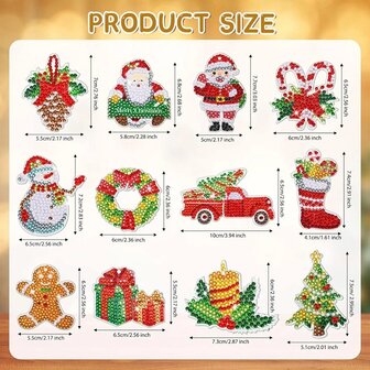 Diamond Painting Keychain Set Christmas YSK160 (12 pieces)