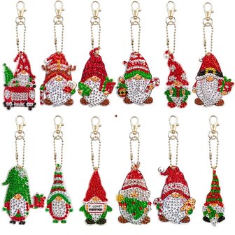 Diamond Painting Keychain Set Christmas AA1215 (12 pieces)