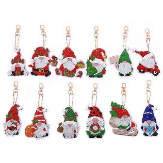 Diamond Painting Keychain Set Christmas YSK124 (12 pieces)