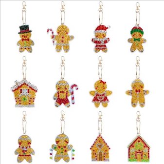 Diamond Painting Keychain Set Christmas YSK144 (12 pieces)