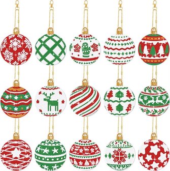 Diamond Painting Keychain set Christmas YSK164 (15 pieces)