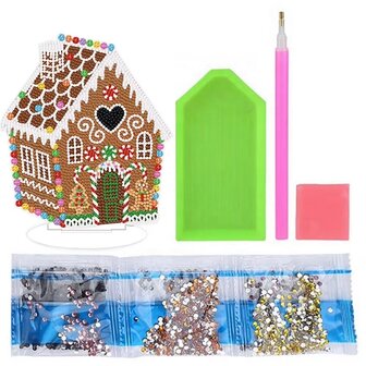 Diamond Painting Standing Christmas Ornament Gingerbread house (20cm)