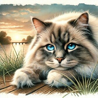 Diamond Painting Lying cat - Birman