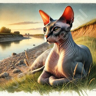 Diamond Painting Lying cat - Sphynx