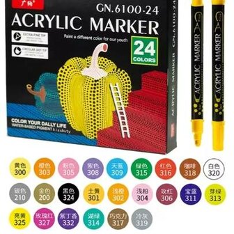 Acrylic markers with rounded and thin points (24, 36, 60 or 84 pieces)