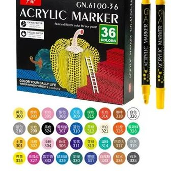 Acrylic markers with rounded and thin points (24, 36, 60 or 84 pieces)